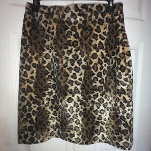 Vintage Handmade Faux Fur Leopard Print Skirt  Size Small